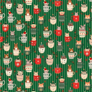 0 TECIDO TRICOLINE ESTAMPADA 100% ALGODÃO COLEÇÃO HISTÓRIAS DE NATAL D6233 V001